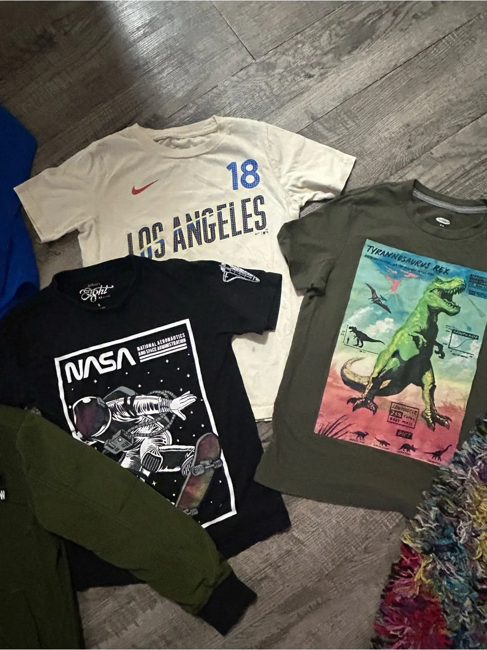 Boys sz 8 bundle, Jacket long/short sleeve color shirt, 3 tees, jean shorts